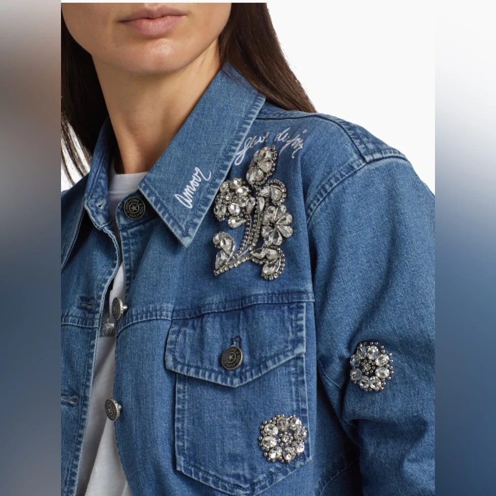 Cinq a Sept Crystal Ditsy Floral Scrunched Canyon Jacket - Picture 4 of 8